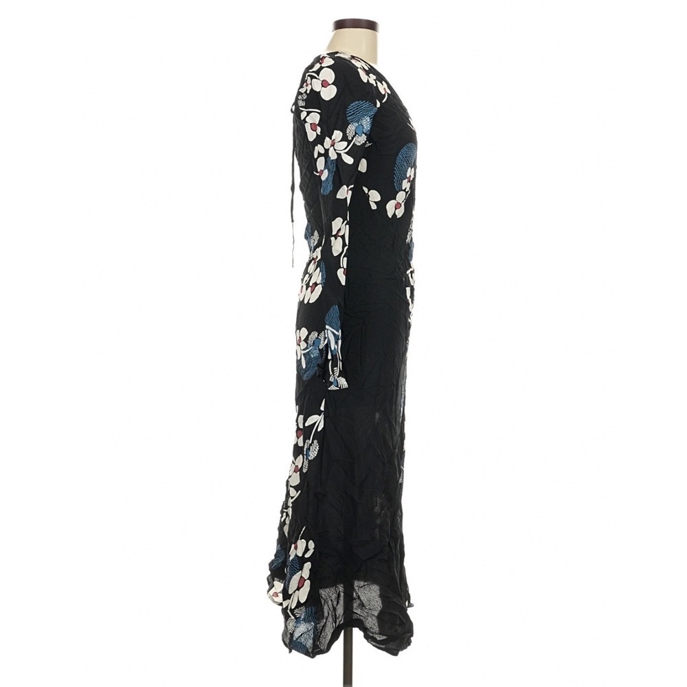 Mint Velvet Black Floral Midi Dress Size 6 Romantic Boho Wedding Guest - Picture 5 of 11